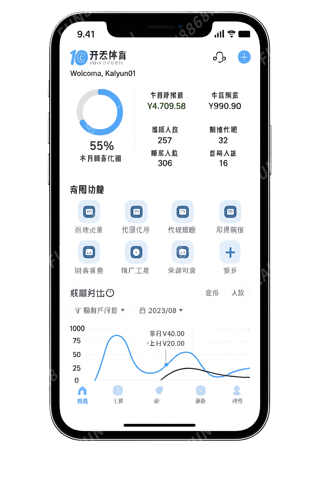 开云合营手机后台示意