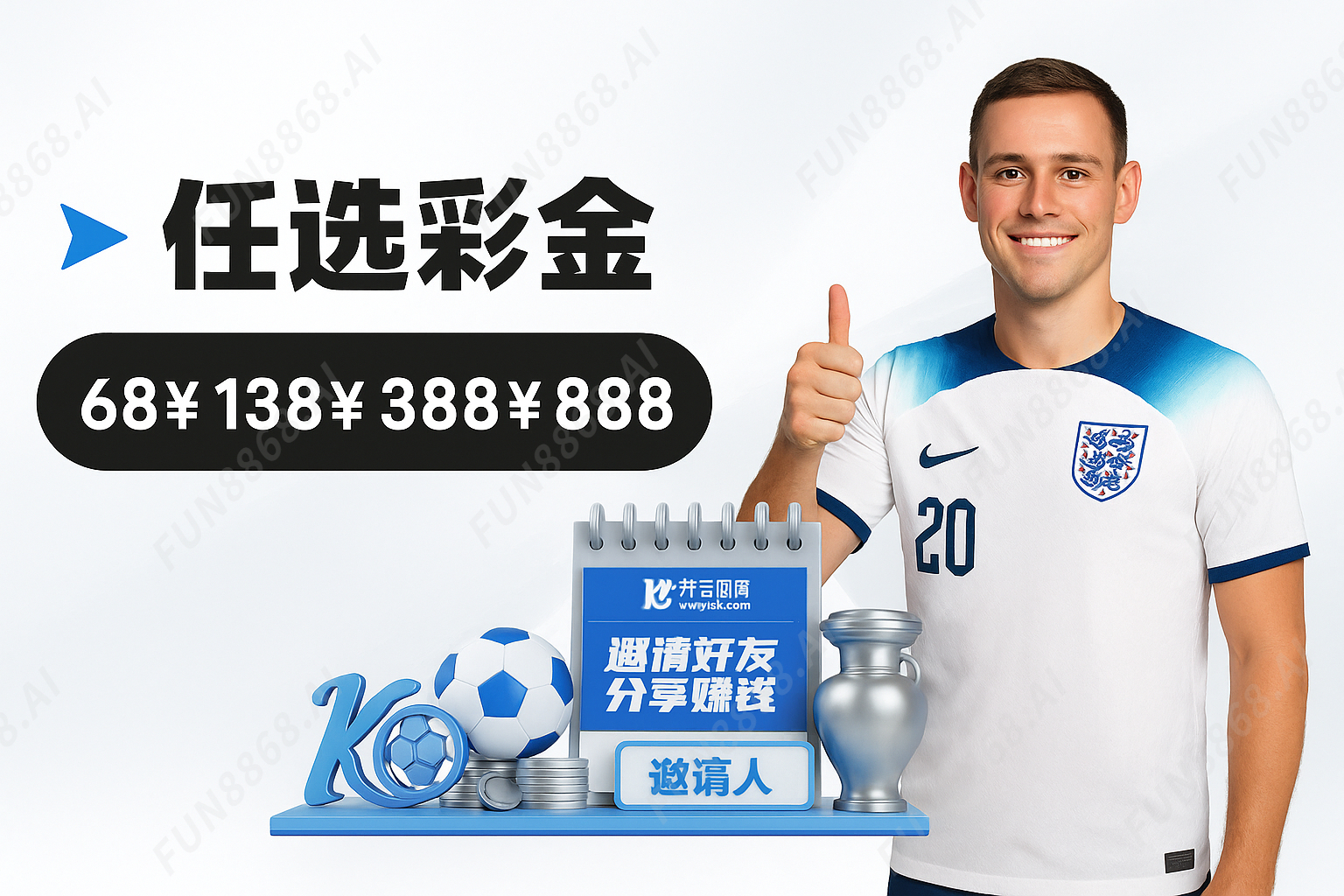 任选彩金，邀请人奖励活动图